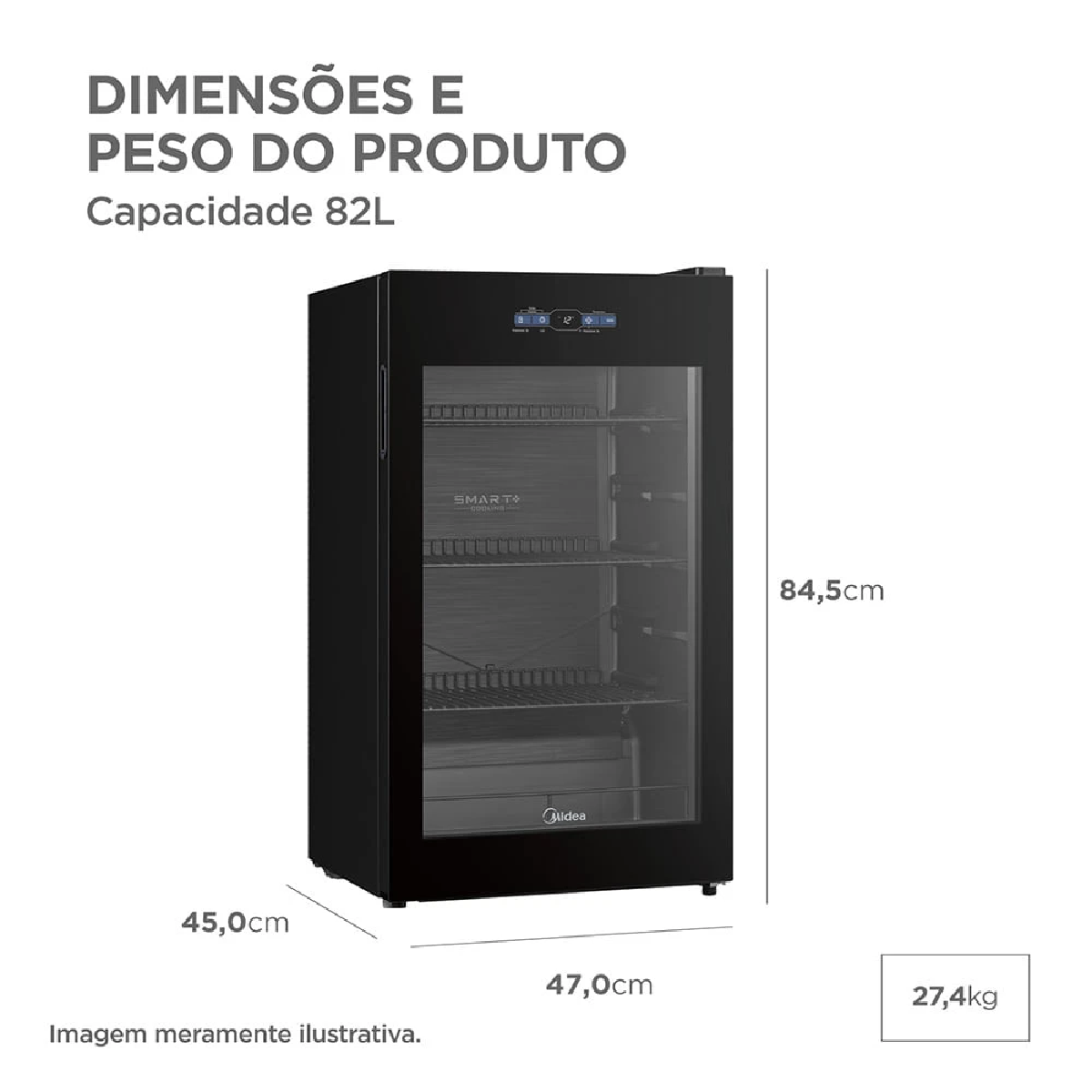 Cervejeira Frost Free Smart 82L 3 Em 1 Mdrx150fgggl03 Midea