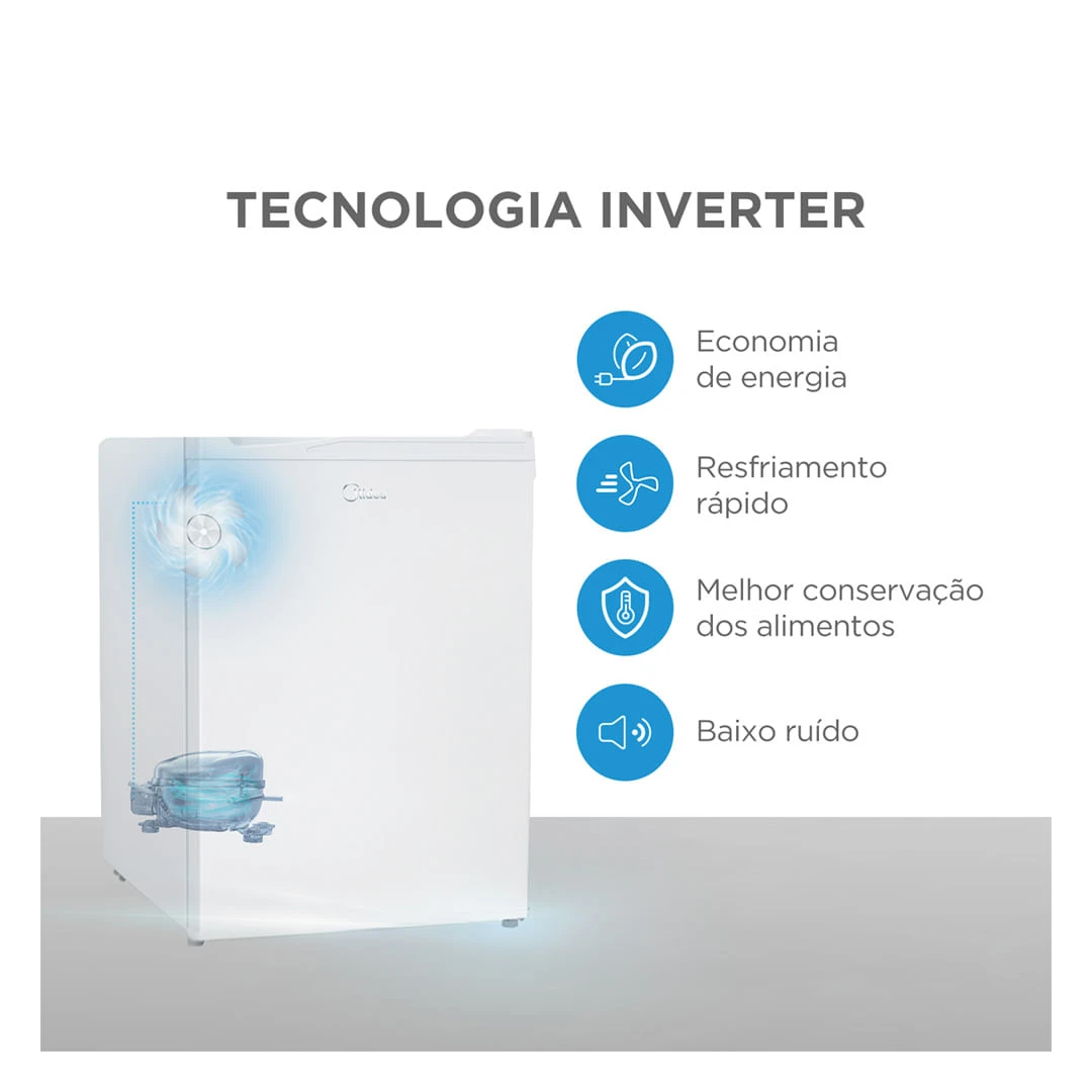 Frigobar Inverter 67 Litros Bivolt MDRD108FGD013 Midea