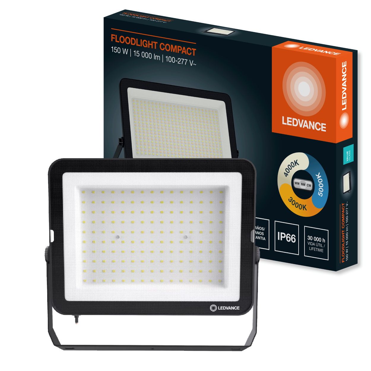 Refletor Led 150W 3Cct 15000Lm Bivolt Ip66 Floodlight Compact Ledvance