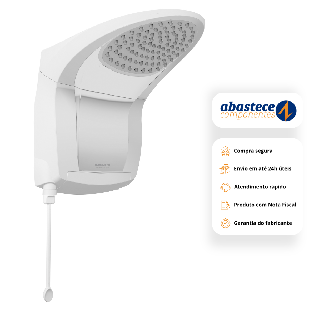 Chuveiro Ducha Acqua Jet Ultra Eletronico Br/Cr 5500w 127V Lorenzetti