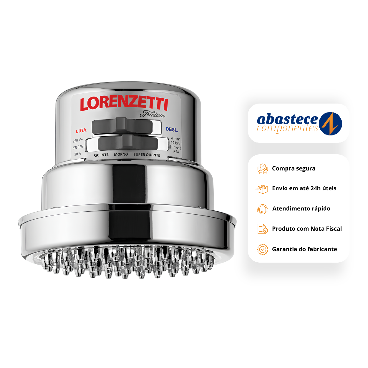 Chuveiro Ducha Multitemperatura 6800w 220V Lorenzetti