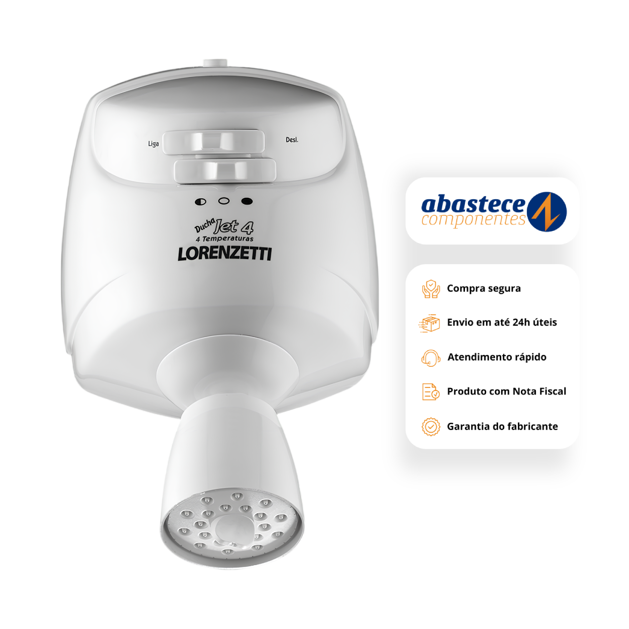 Chuveiro Ducha Jet 4 Multitemperatura 6800w 220V Lorenzetti