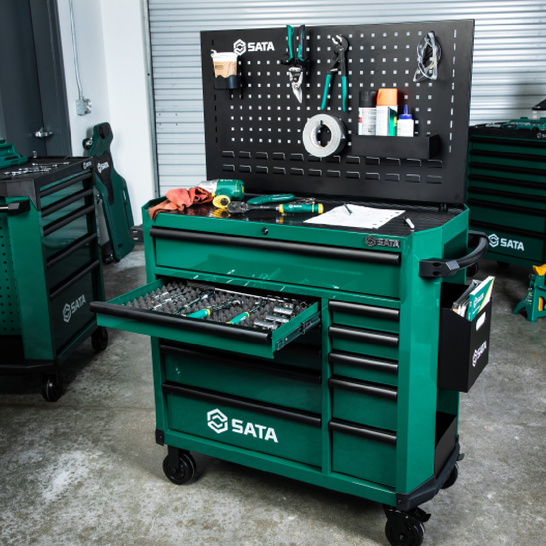 Carro Para Ferramenta Com 11 Gavetas Verde St95114g Sata