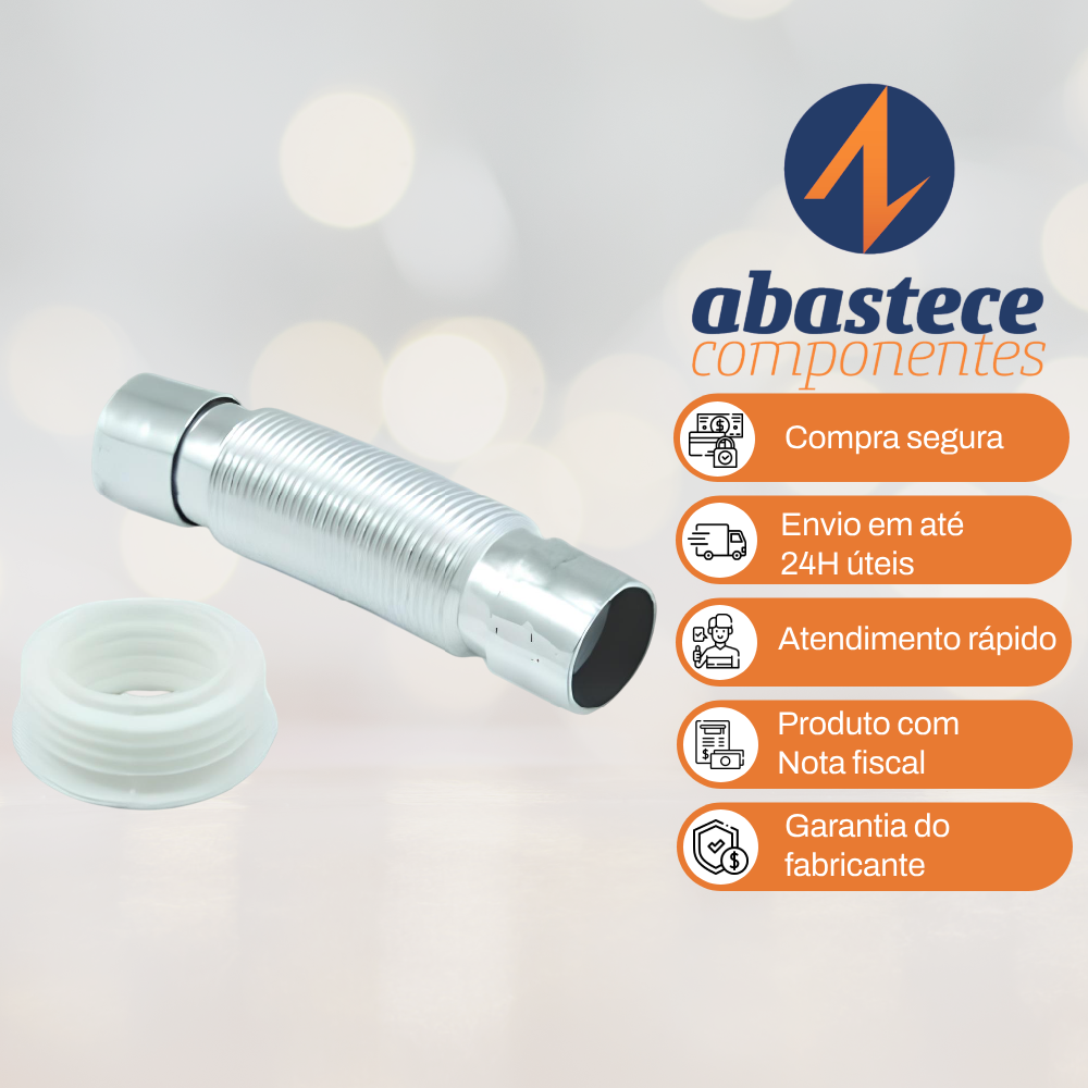 Tubo De Ligação Para Bacia Cromado 1 1/2" Com Spud Cipla