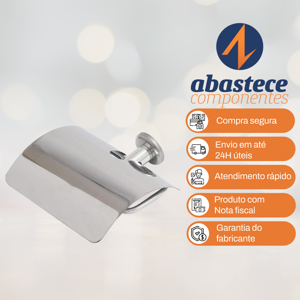 Papeleira Inox Com Proteção P/ Papel Higiênico Super Metais