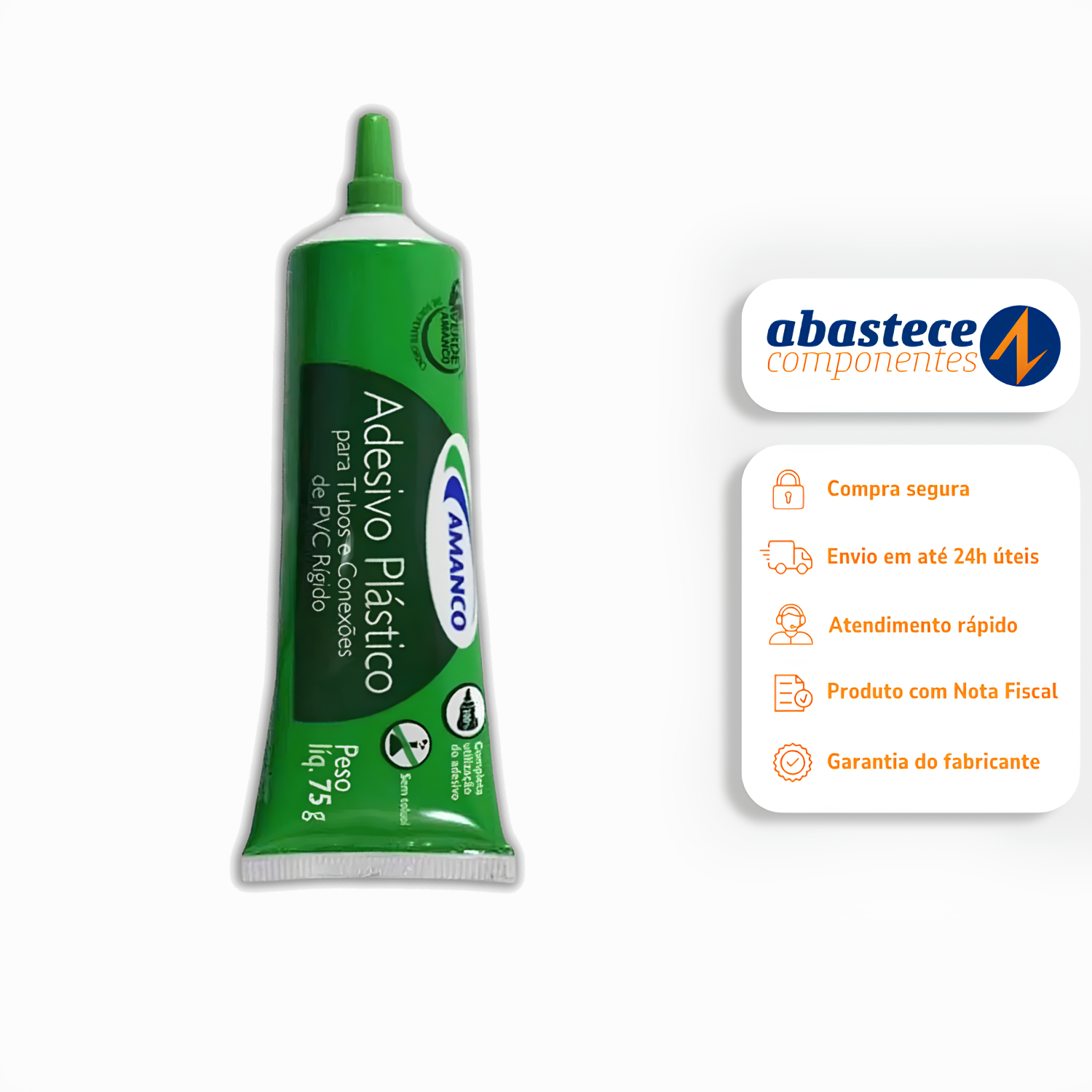 Adesivo Plástico Para Tubos e Conexoes de Pvc Bisnaga 75g 98004 Amanco