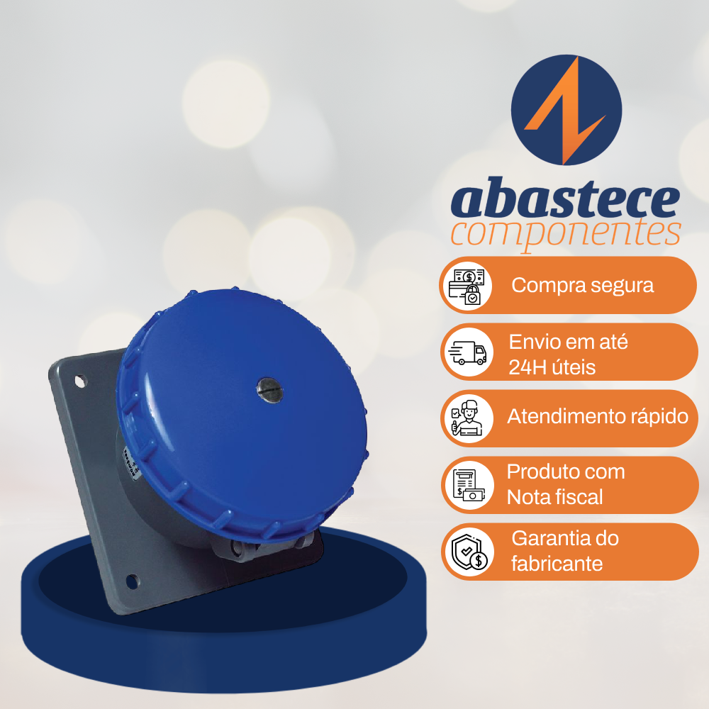 Tomada Embutir 3P+N+T 63A 200/250V A5549 Azul Steck