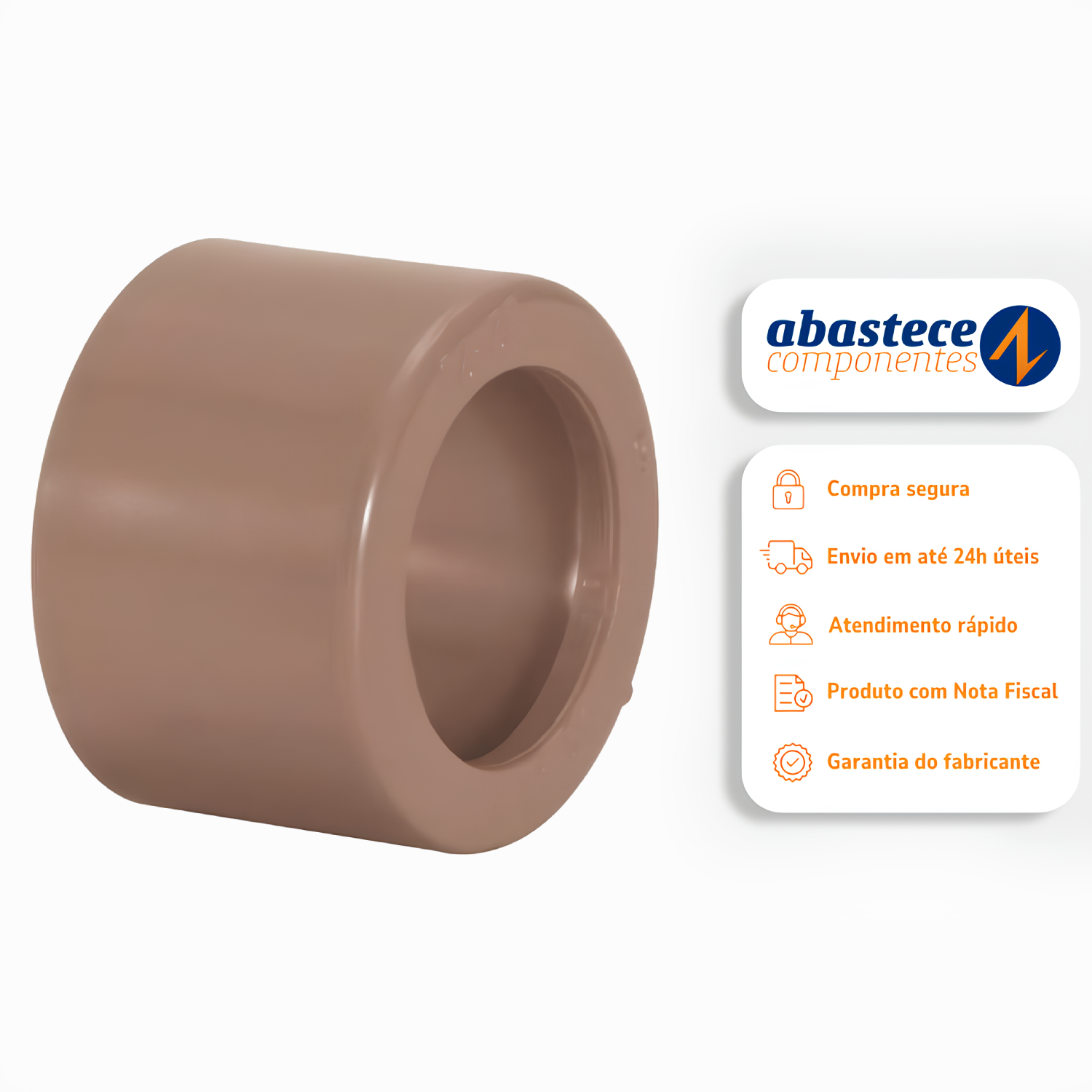 Bucha De Redução Soldável Curta 50X40mm Pvc Marrom 11535 Amanco
