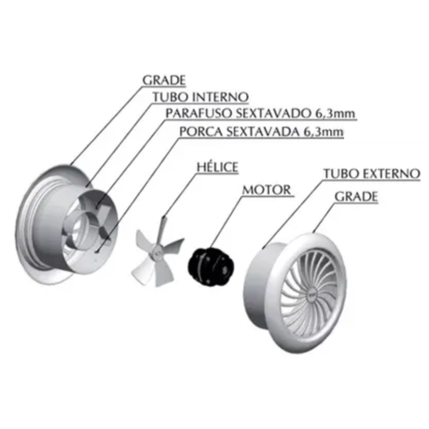 Exaustor de Cozinha 250mm Branco Bivolt Tron