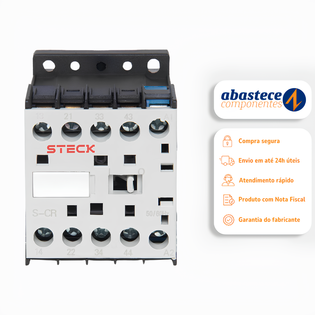 Mini Contator Auxiliar 220V 50/60Hz 3Na E 1Nf Scr631M Steck