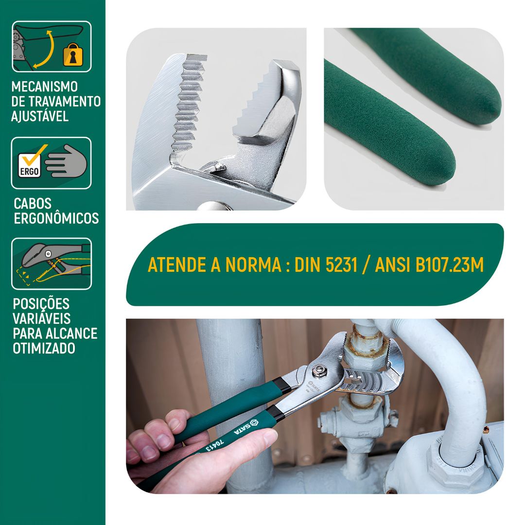 Alicate Bomba Dágua 10" 250mm St70412st Sata