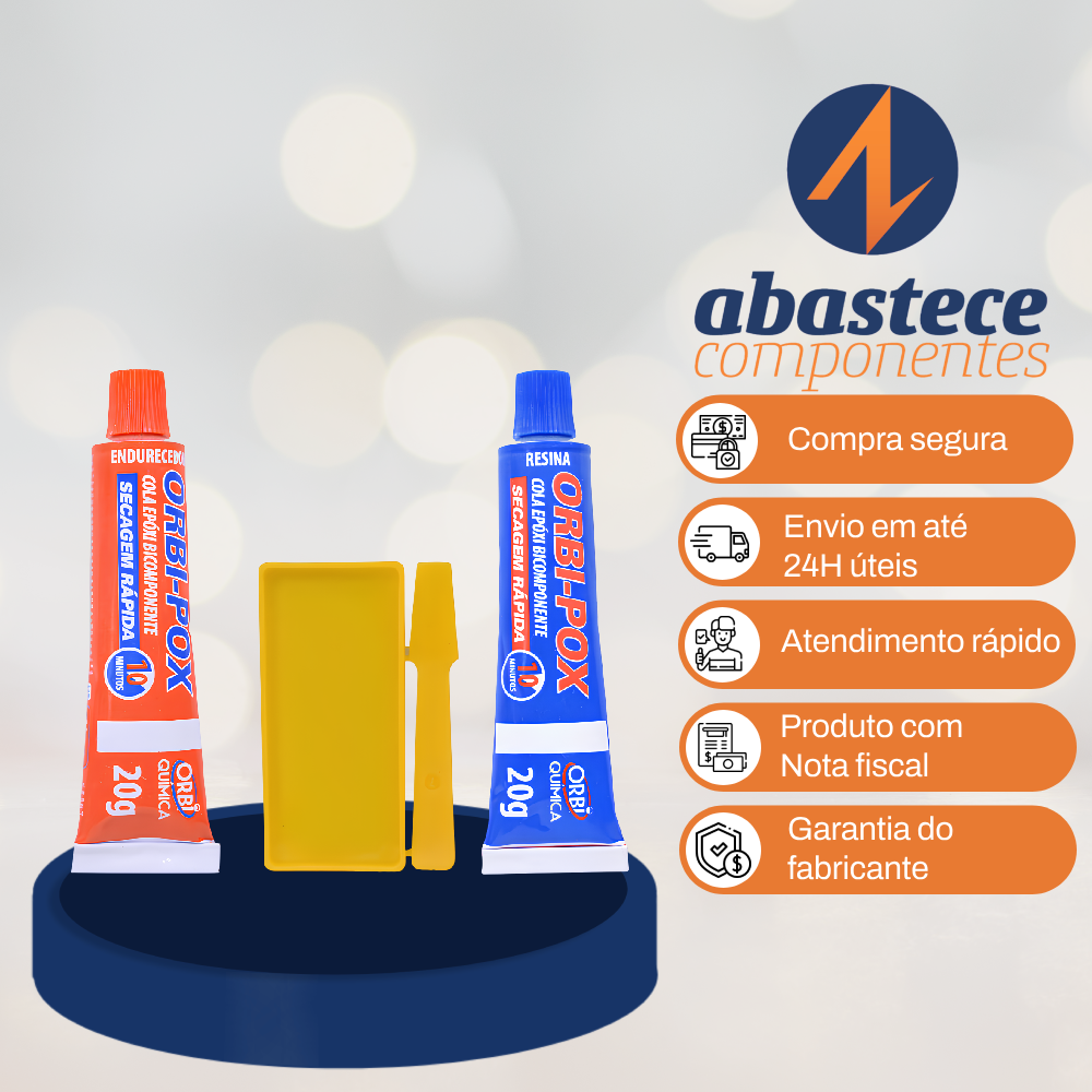 Kit 12 Adesivo Cola Epóxi Orbipox 10Minutos 40G Orbi Química