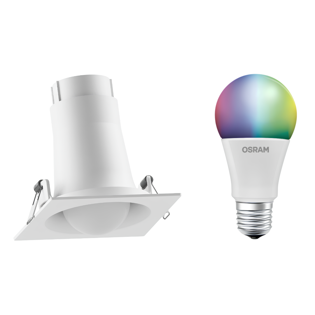 Spot Led Quadrado Embutir Branco Bulbo Rgbw 7,5W 600Lm Osram