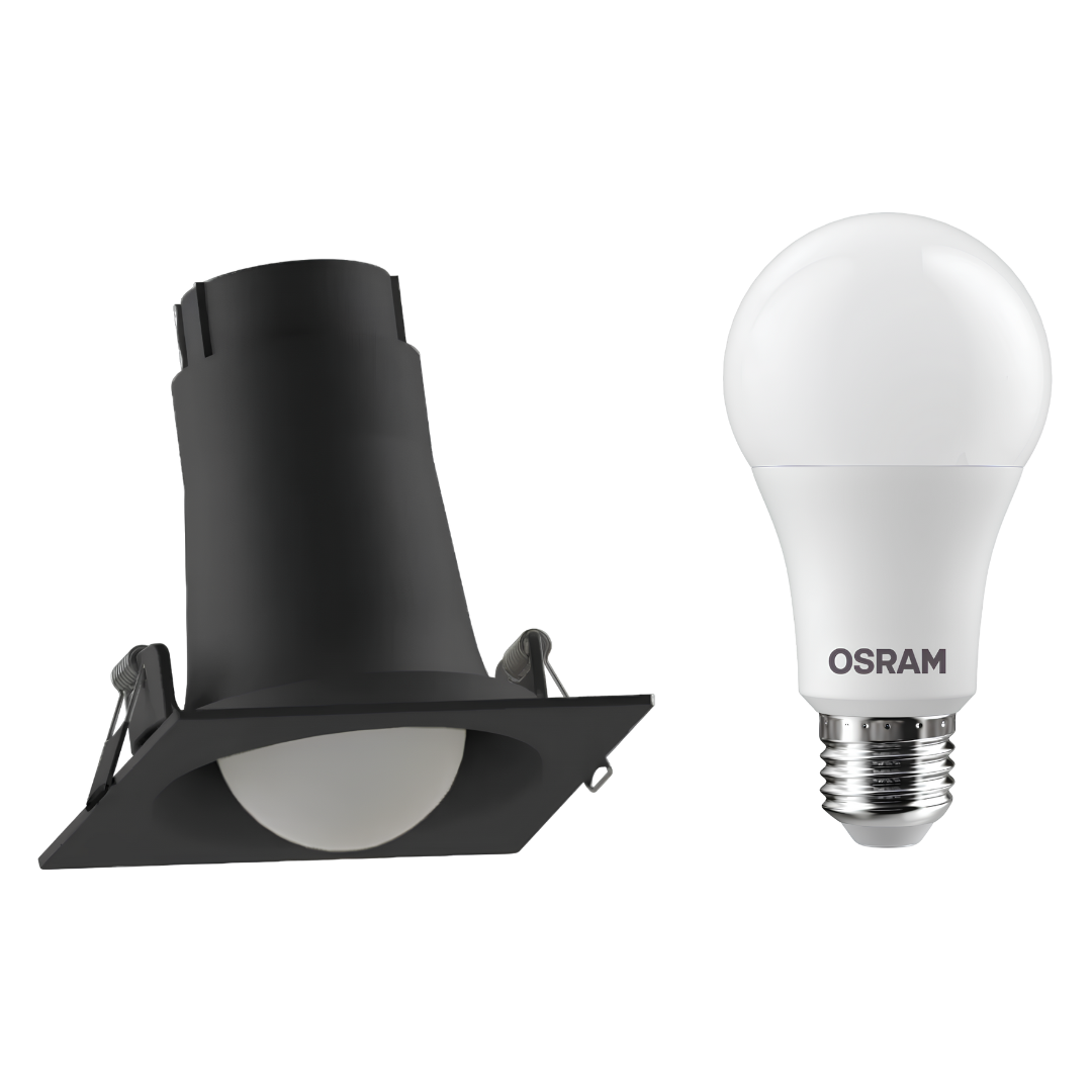 Spot Led Quadrado Embutir Preto Bulbo 8W 806Lm Bivolt Ledvance