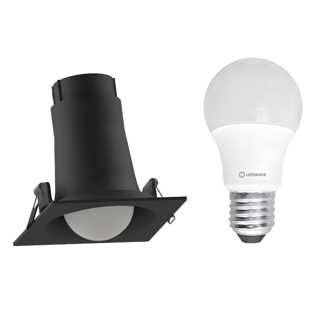 Spot Led Quadrado Embutir Preto Bulbo 8W 806Lm Bivolt Ledvance