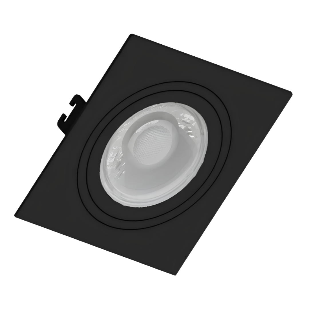 Spot Led Quadrado Embutir Preto Par16 4W 350Lm Bivolt Osram