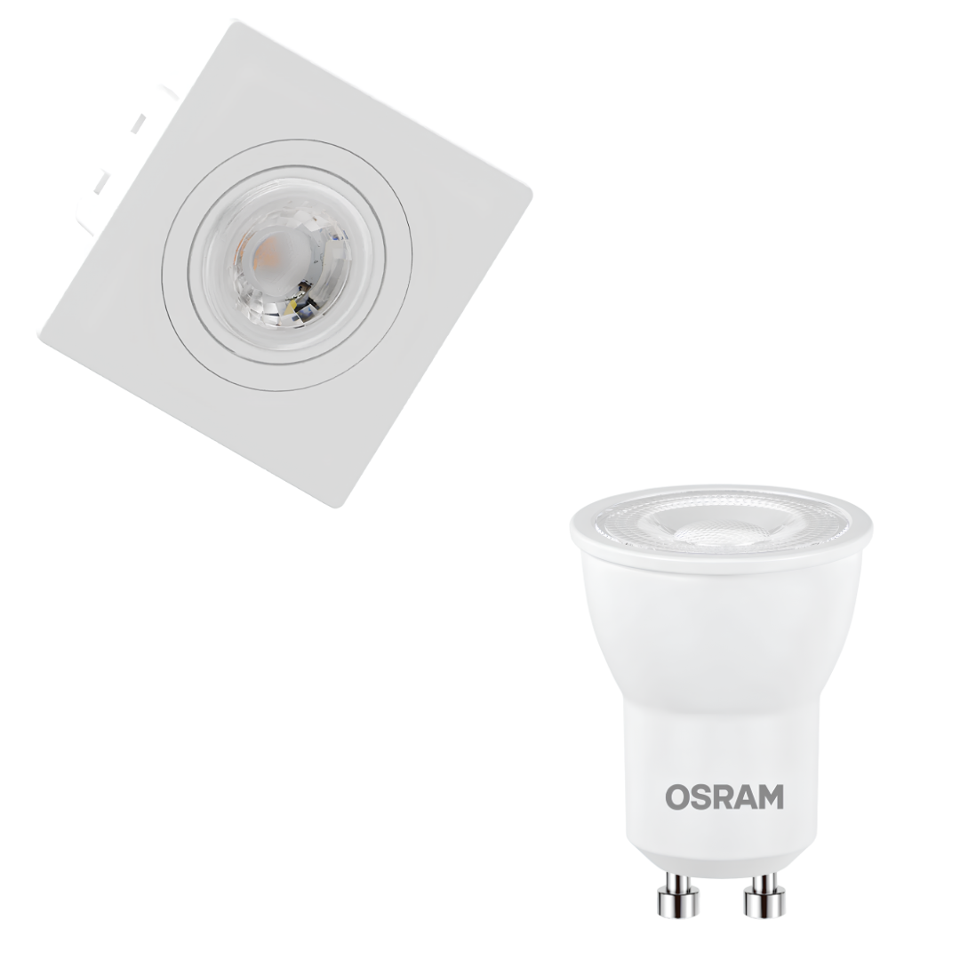 Spot Led Quadrado Embutir Branco Par11 Dim 3,5W 2700K 300Lm Osram