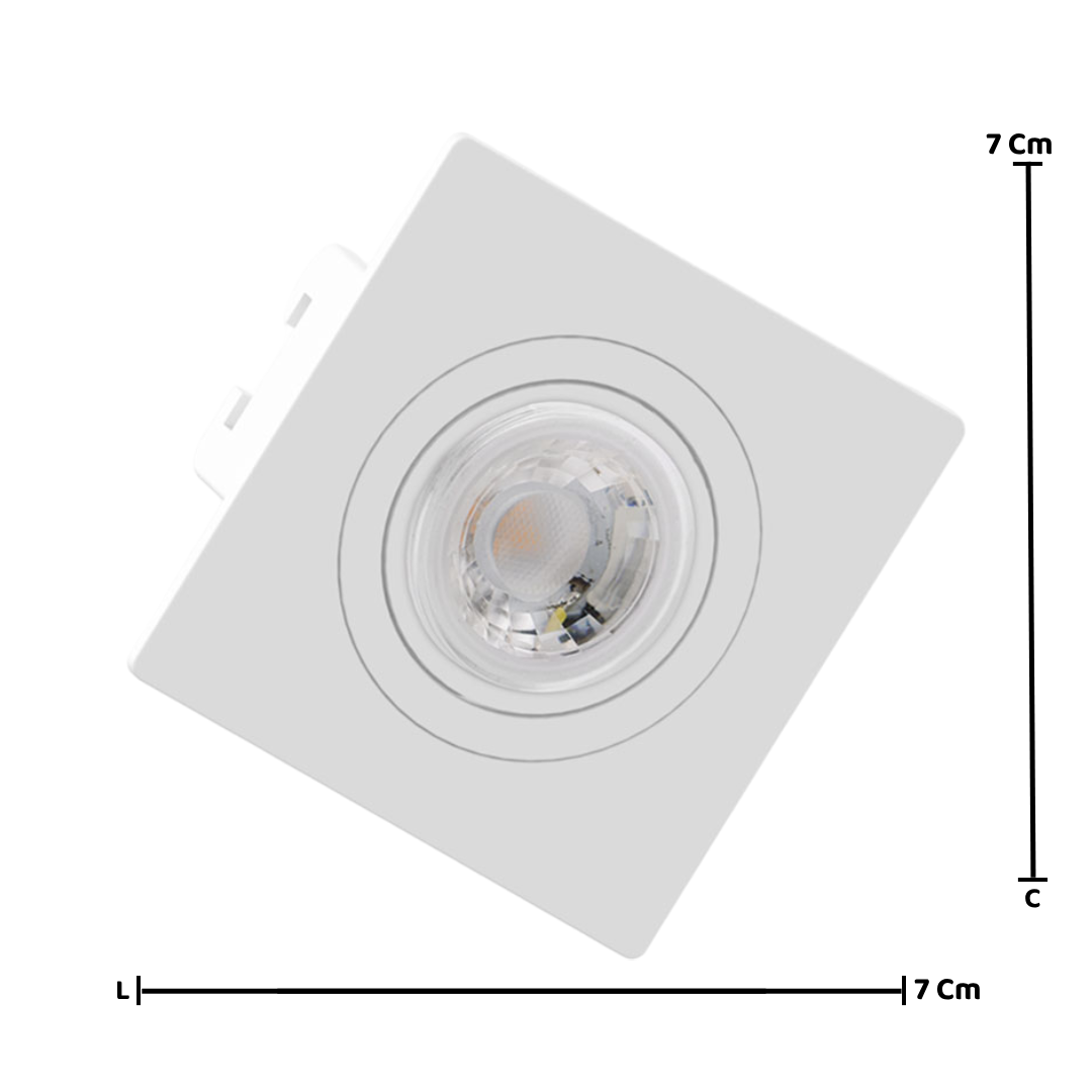 Spot Led Quadrado Embutir Branco Par11 Dim 3,5W 2700K 300Lm Osram