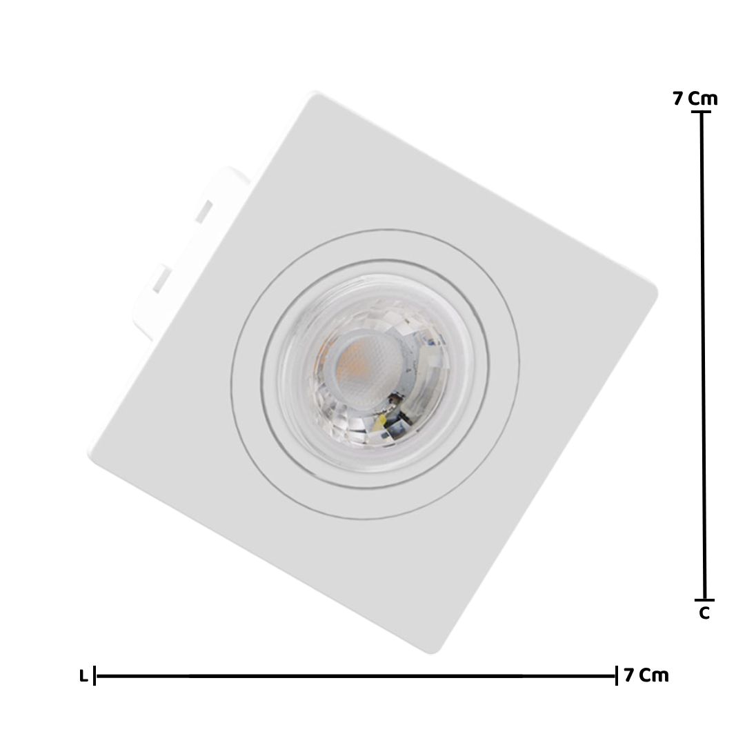 Spot Led Quadrado Embutir Branco Par11 3W 300Lm Bivolt Osram