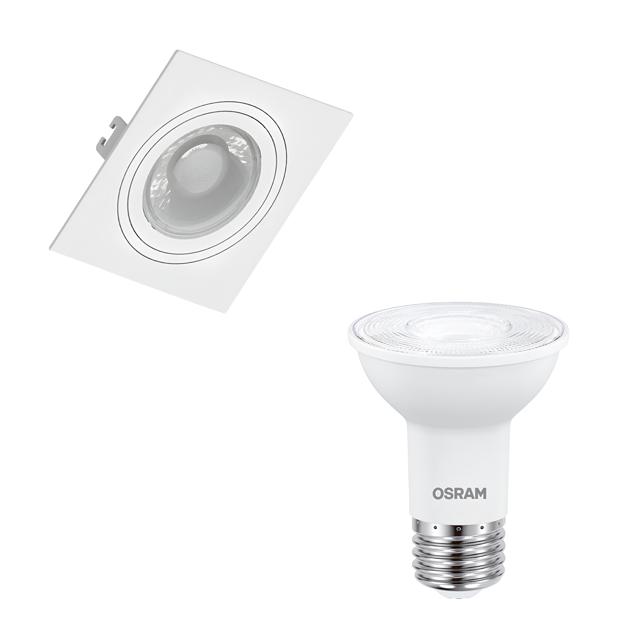 Spot Led Quadrado Embutir Branco Par20 5,5W 525Lm Osram