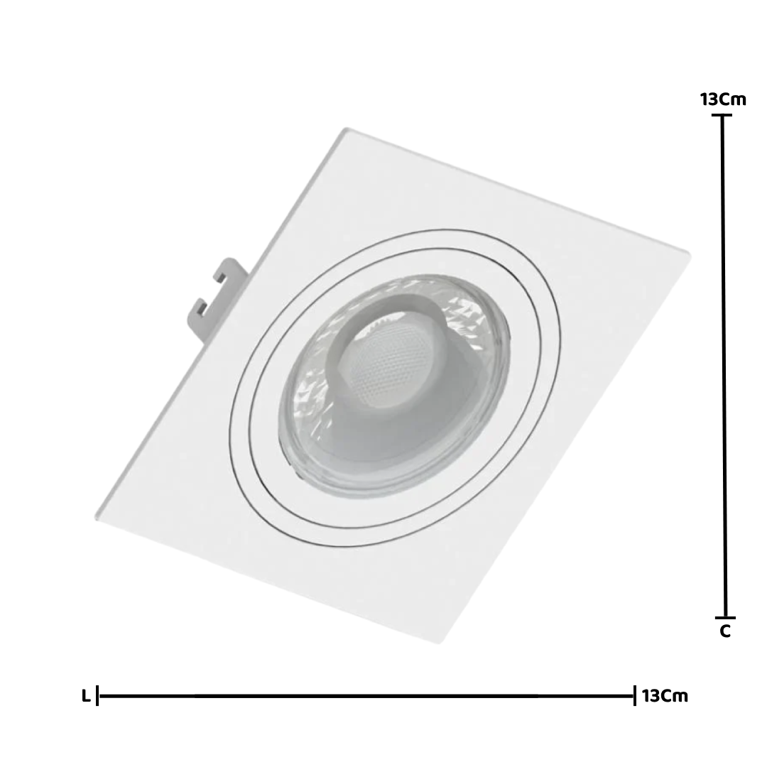 Spot Led Quadrado Embutir Branco Par20 5,5W 525Lm Osram