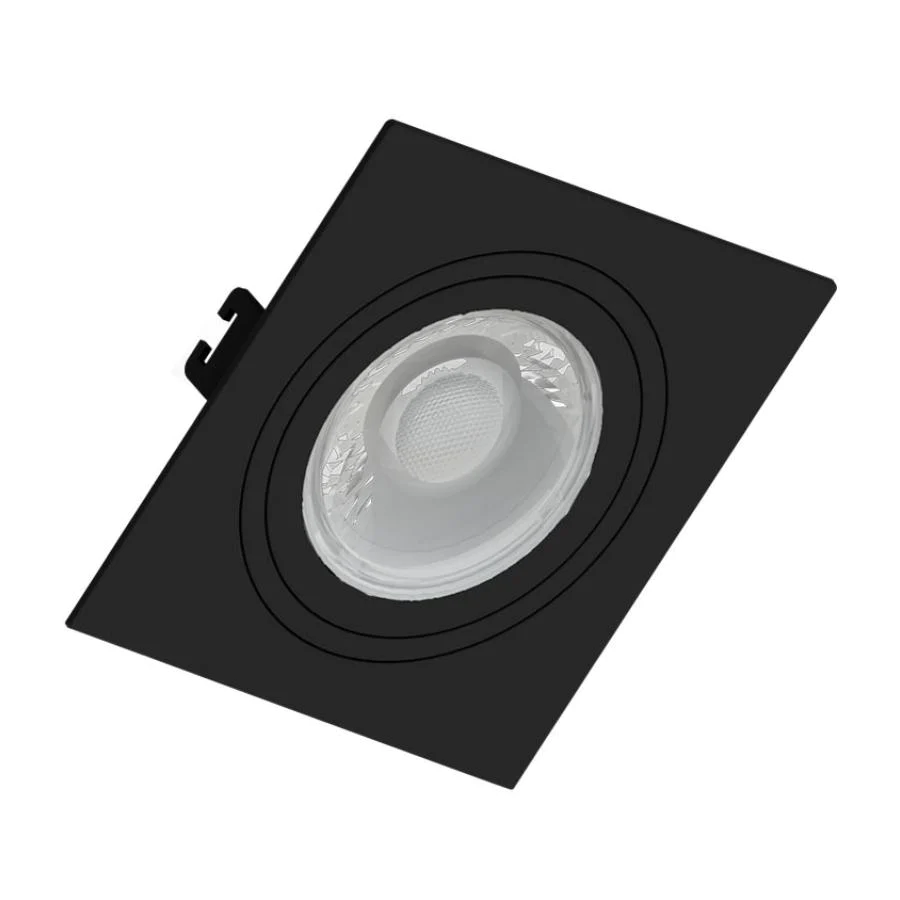 Spot Quadrado Embutir Preto Par20 7W 3000K 525Lm Bivolt Osram