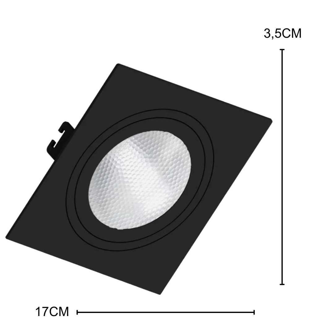 Spot Led Quadrado Preto Par30 Hci 28W 3000K 3000Lm 15° Osram