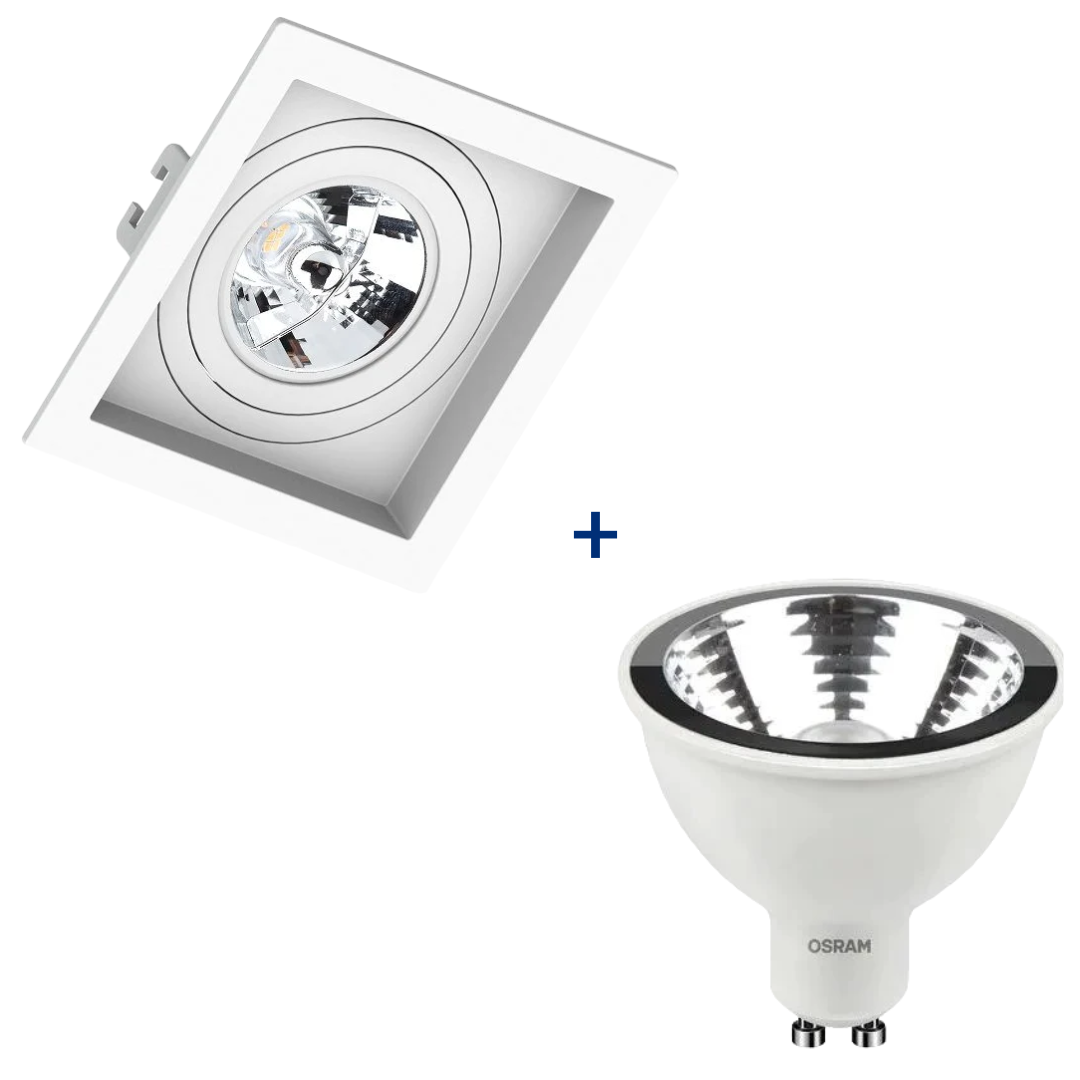 Spot Quadrado Embutir Recuado Br Ar70 Dim 4,8W 2700K Bivolt Ledvance