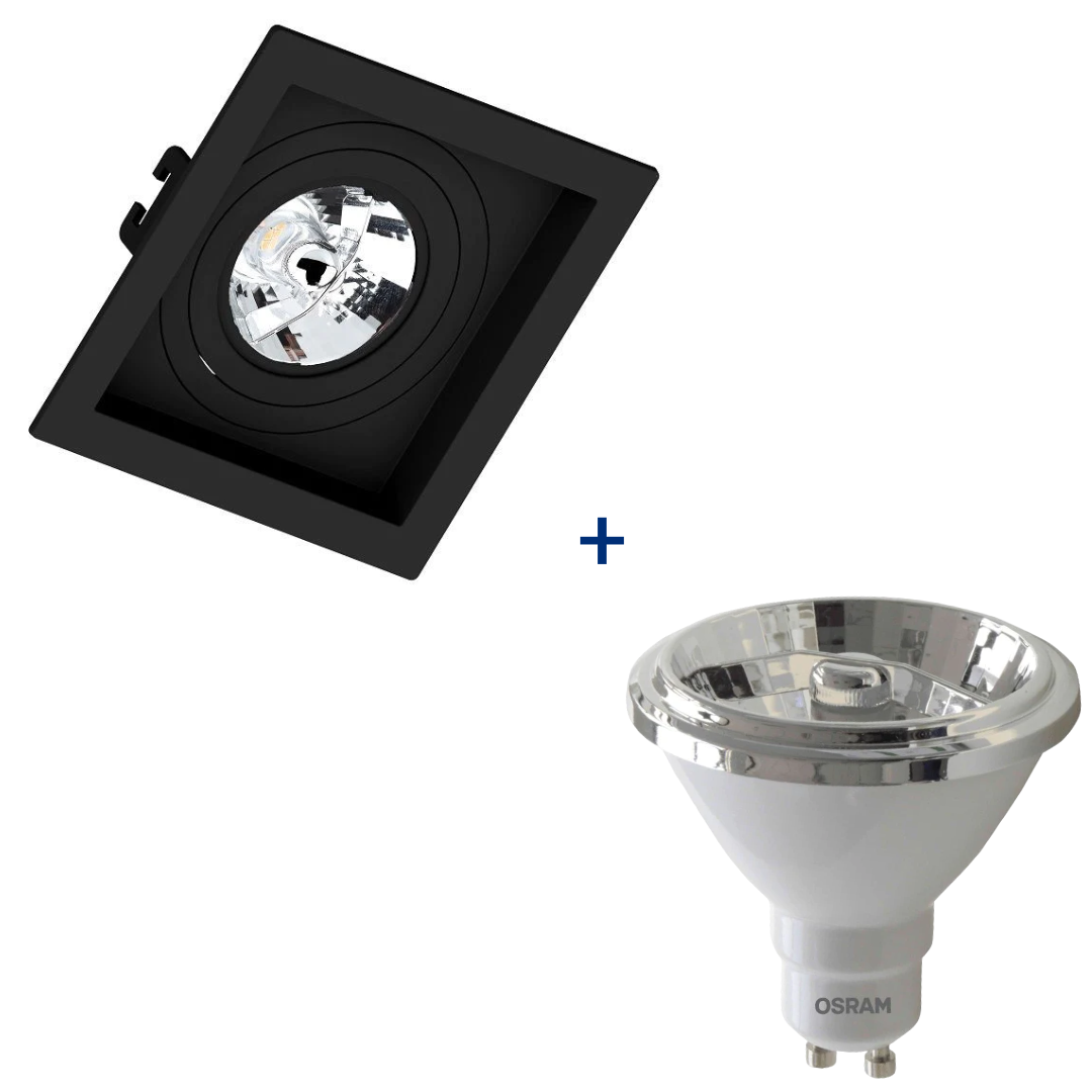 Spot Quadrado Embutir Recuado Pt Ar70 12º 4,8W 2700K Bivolt Ledvance