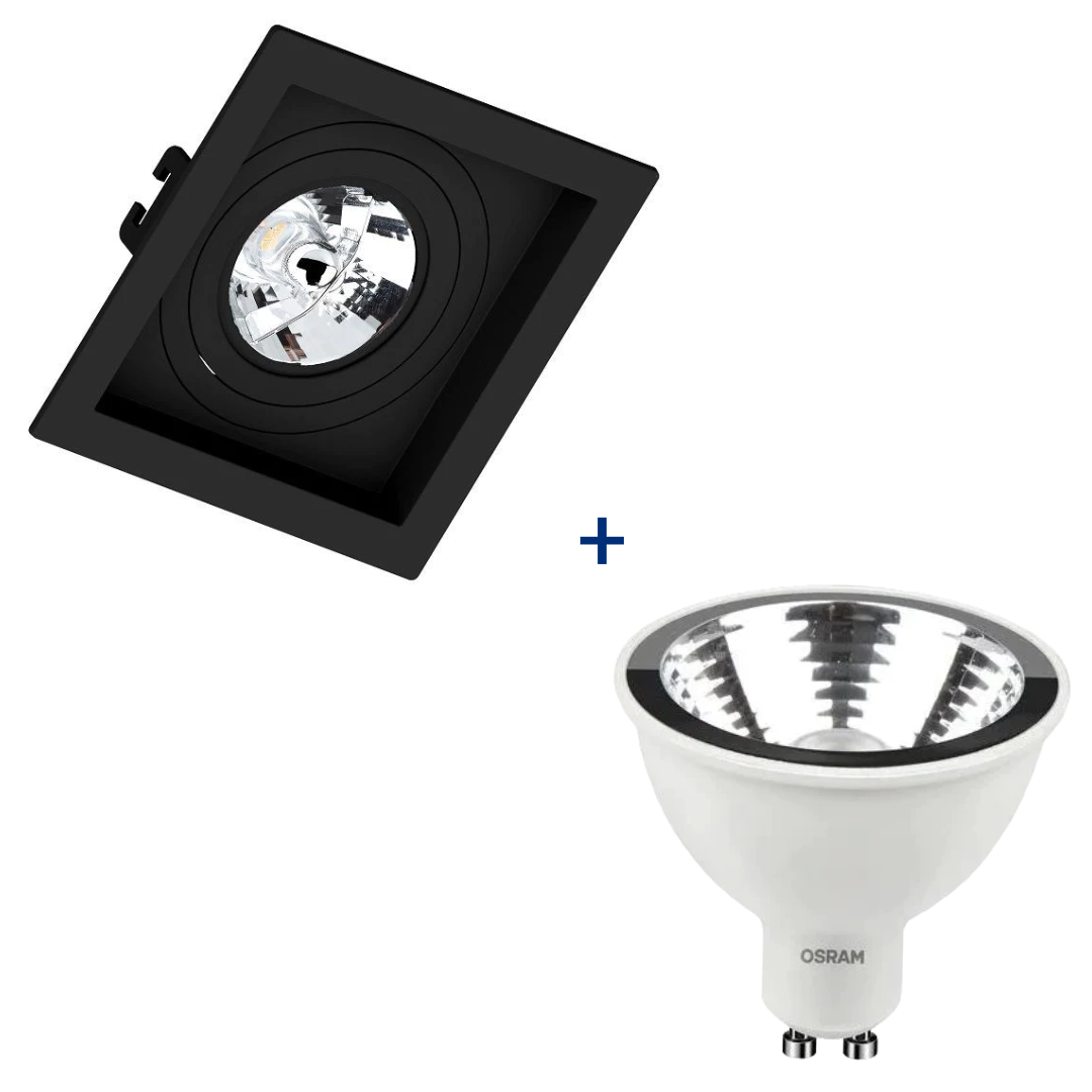 Spot Led Quadrado Embutir Recuado Pt Ar70 Dim 4,8W 2700K Ledvance
