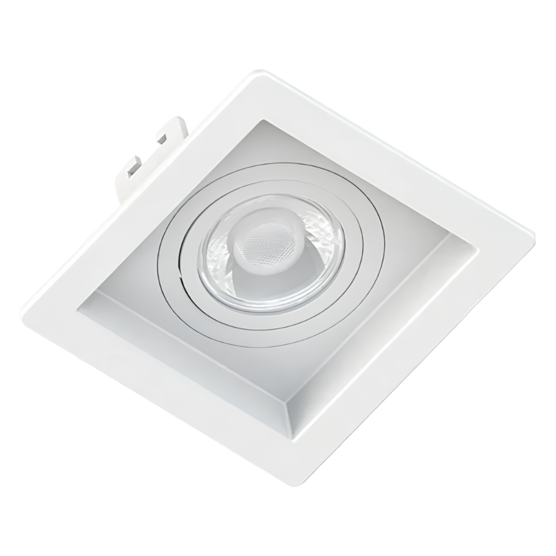 Spot Led Quadrado Embutir Recuado Branco Par16 4W 350Lm Osram