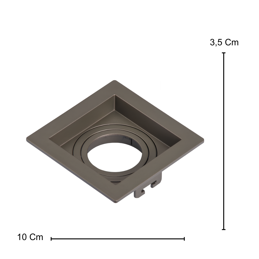 Spot Quadrado Embutir Recuado Chumbo Par16 Glass 4W 370Lm Osram