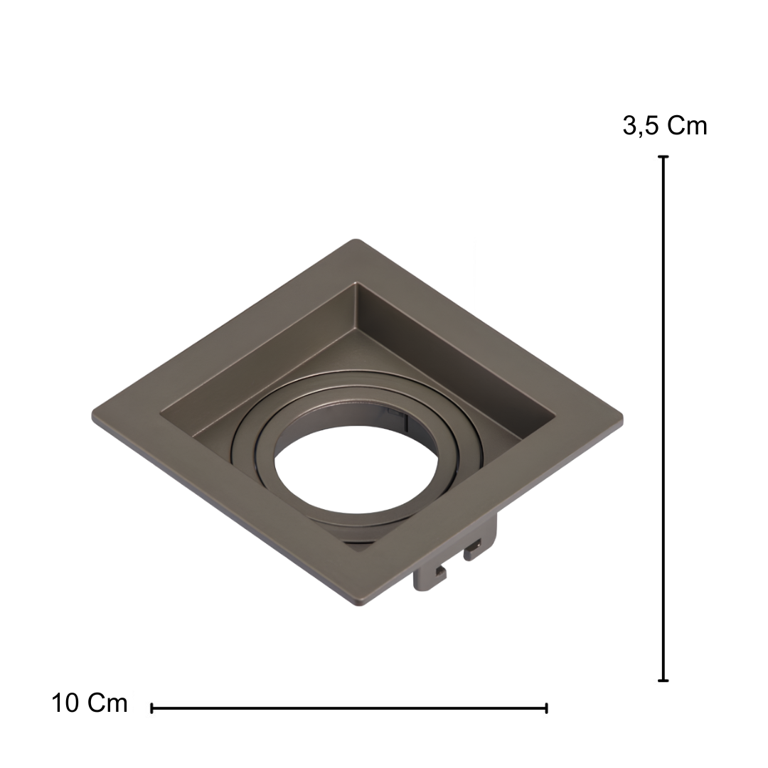 Spot Led Quadrado Embutir Recuado Chumbo Par16 4W 350Lm Osram