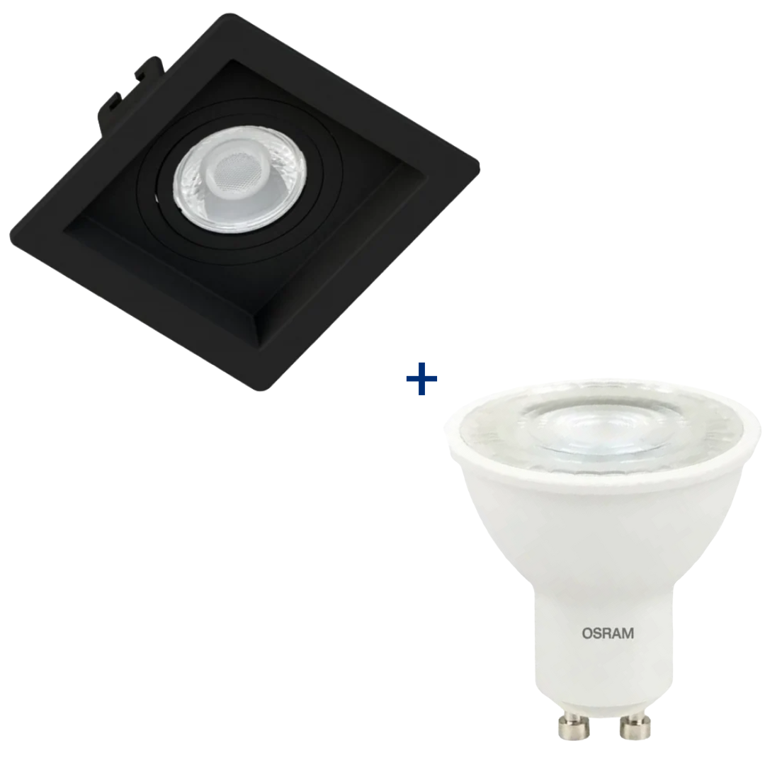 Spot Led Quadrado Embutir Recuado Pt Dicroica 6,5w 2700K Ledvance