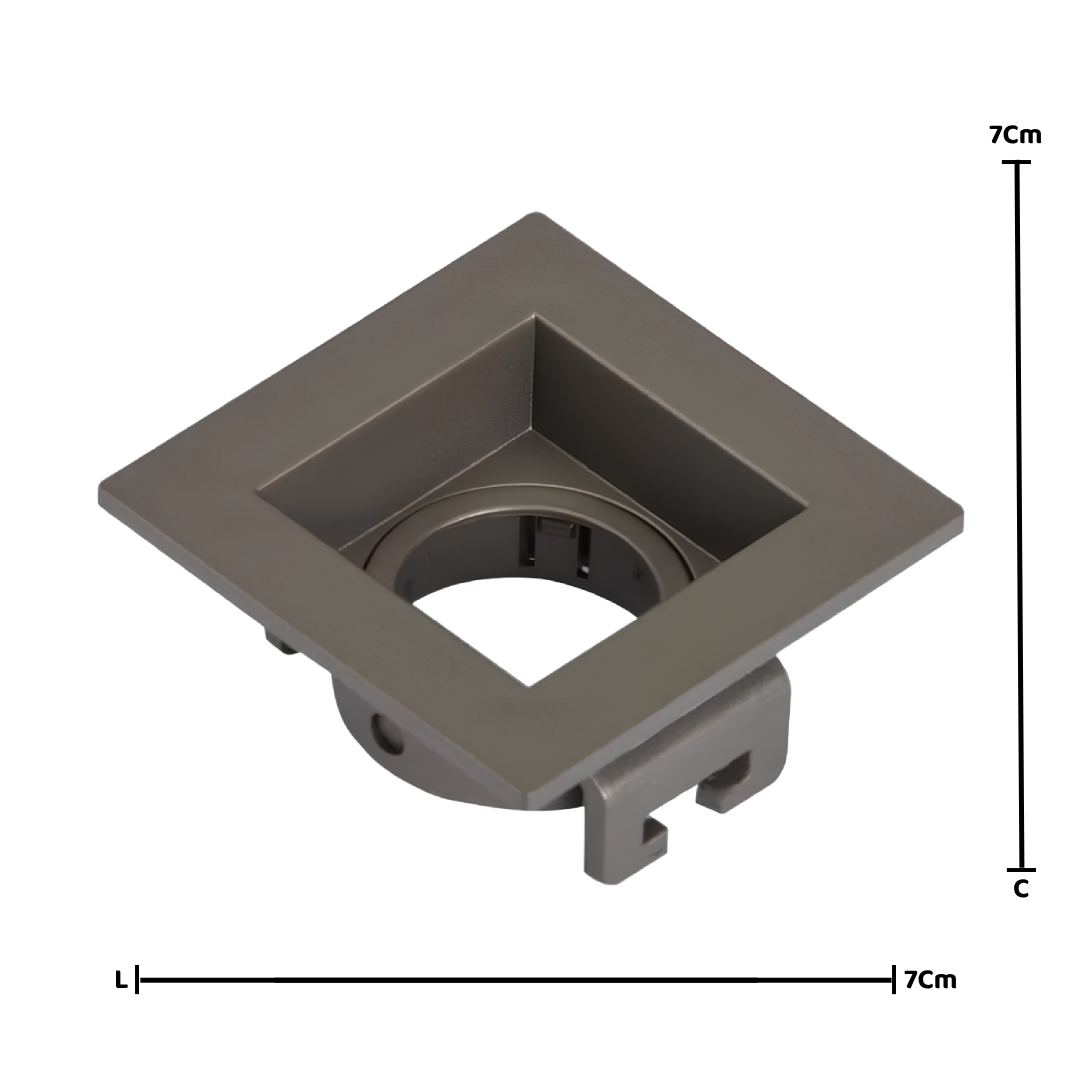 Spot Led Quadrado Embutir Recuado Chumbo Par11 3W 300Lm Osram