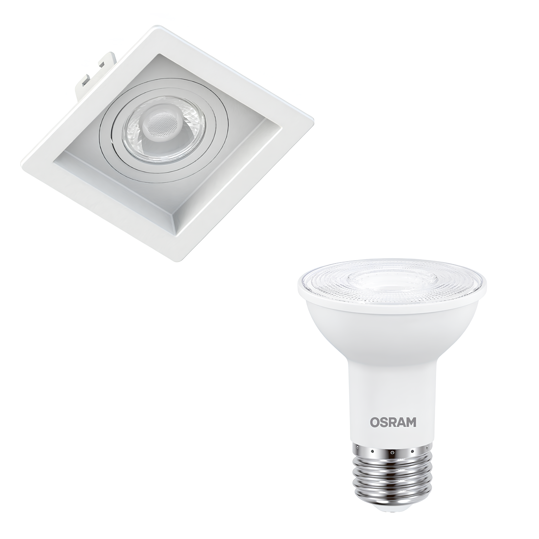 Spot Quadrado Embutir Recuado Branco Par20 5,5W 525Lm Osram