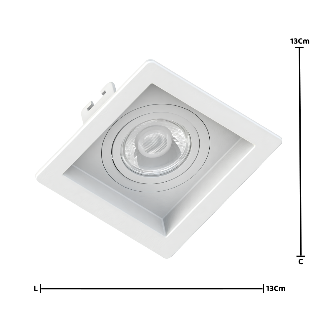 Spot Quadrado Embutir Recuado Branco Par20 5,5W 525Lm Osram