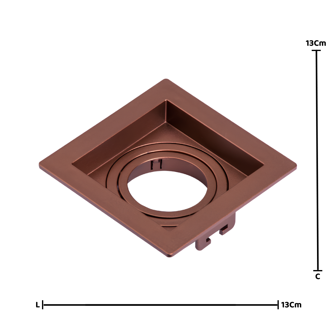 Spot Quadrado Embutir Recuado Cobre Par20 5,5W 525Lm Osram