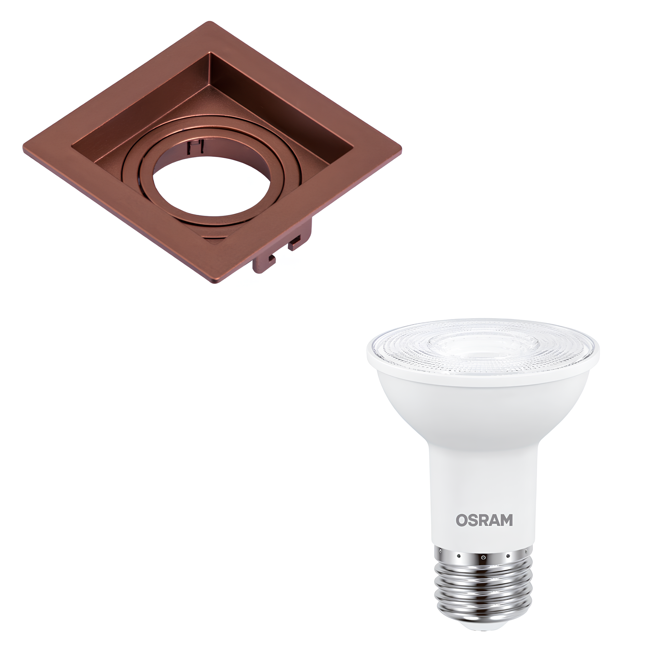 Spot Embutir Quadrado Recuado Co Par20 Dim 5,5W 2700K Osram