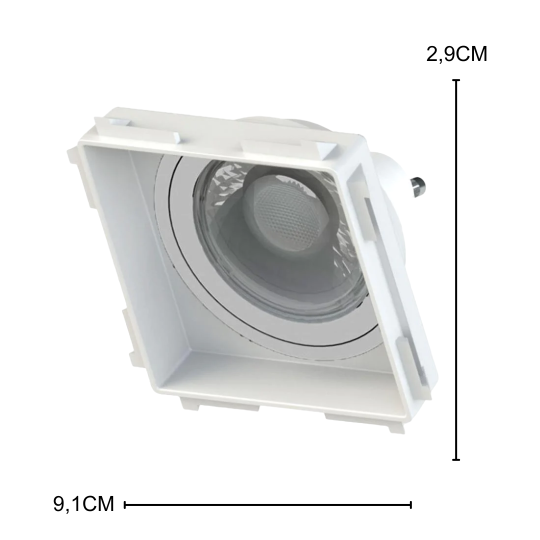 Spot Led Quadrado Embutir Recuado Br Dicroica Gu10 6,5w 2700K Ledvance