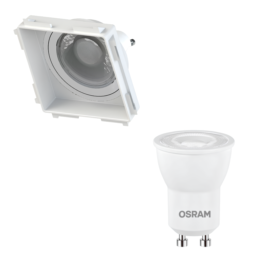 Spot Quadrado Recuado No Frame Br Par16 Dim 5,5W 2700K 550Lm Osram