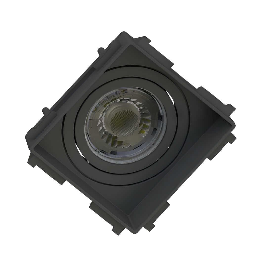 Spot Quadrado Embutir No Frame Preto Par16 Glass 4W 370Lm Osram