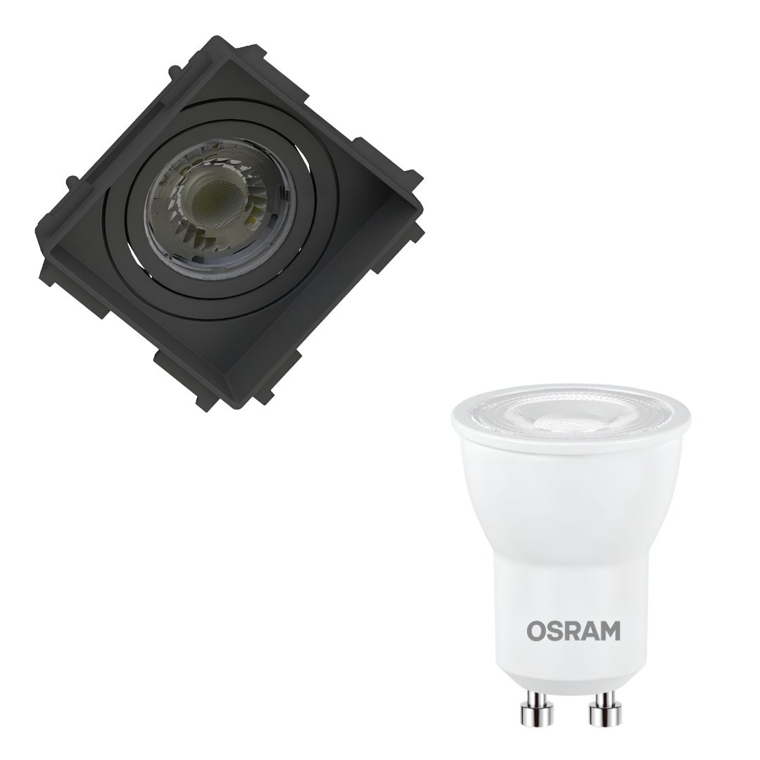 Spot Led Recuado No Frame Preto Par16 Dim 5,5W 2700K 550Lm Osram