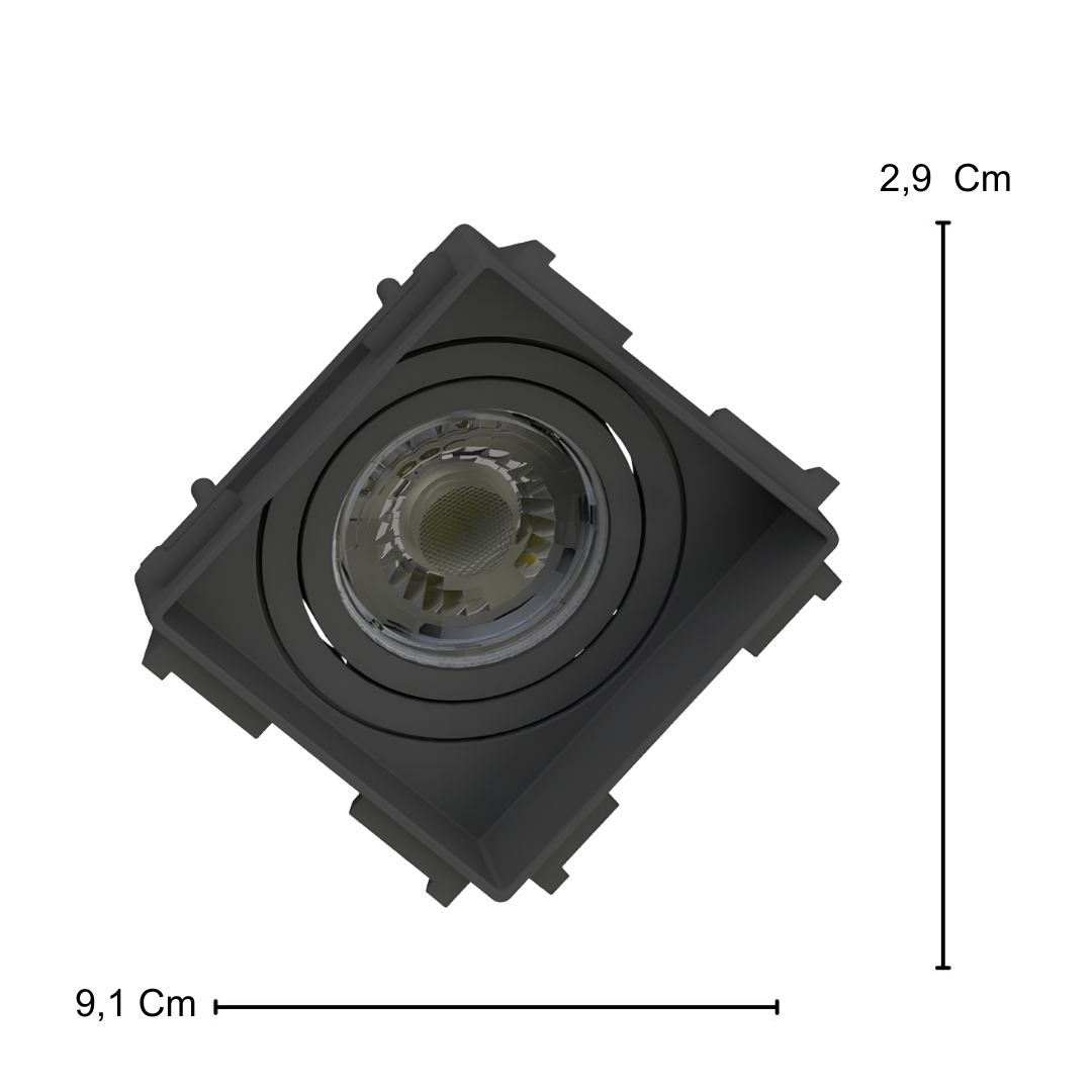 Spot Led Recuado No Frame Preto Par16 Dim 5,5W 2700K 550Lm Osram