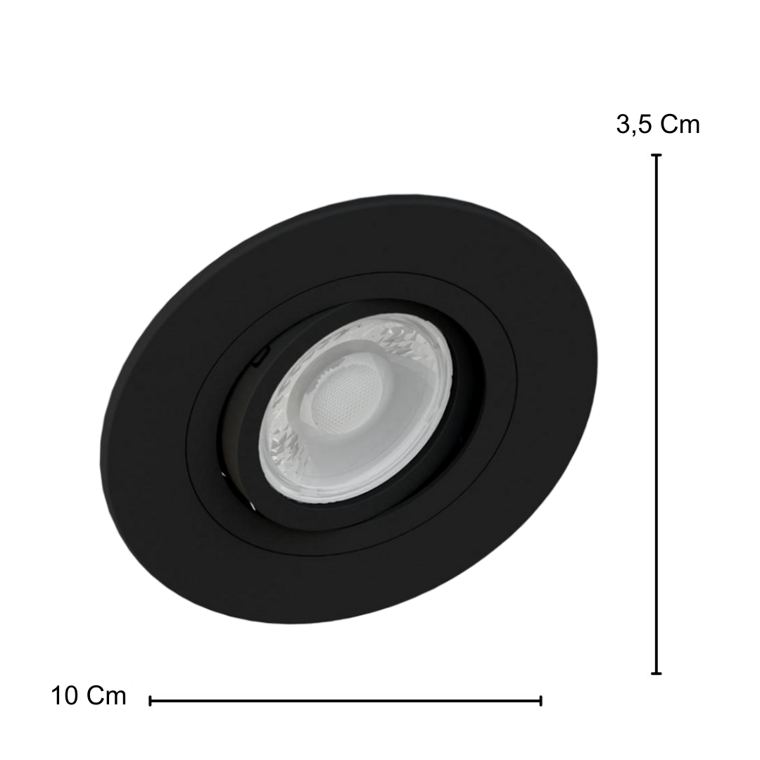 Spot Led Redondo Embutir Preto Par16 4W 350Lm Bivolt Osram