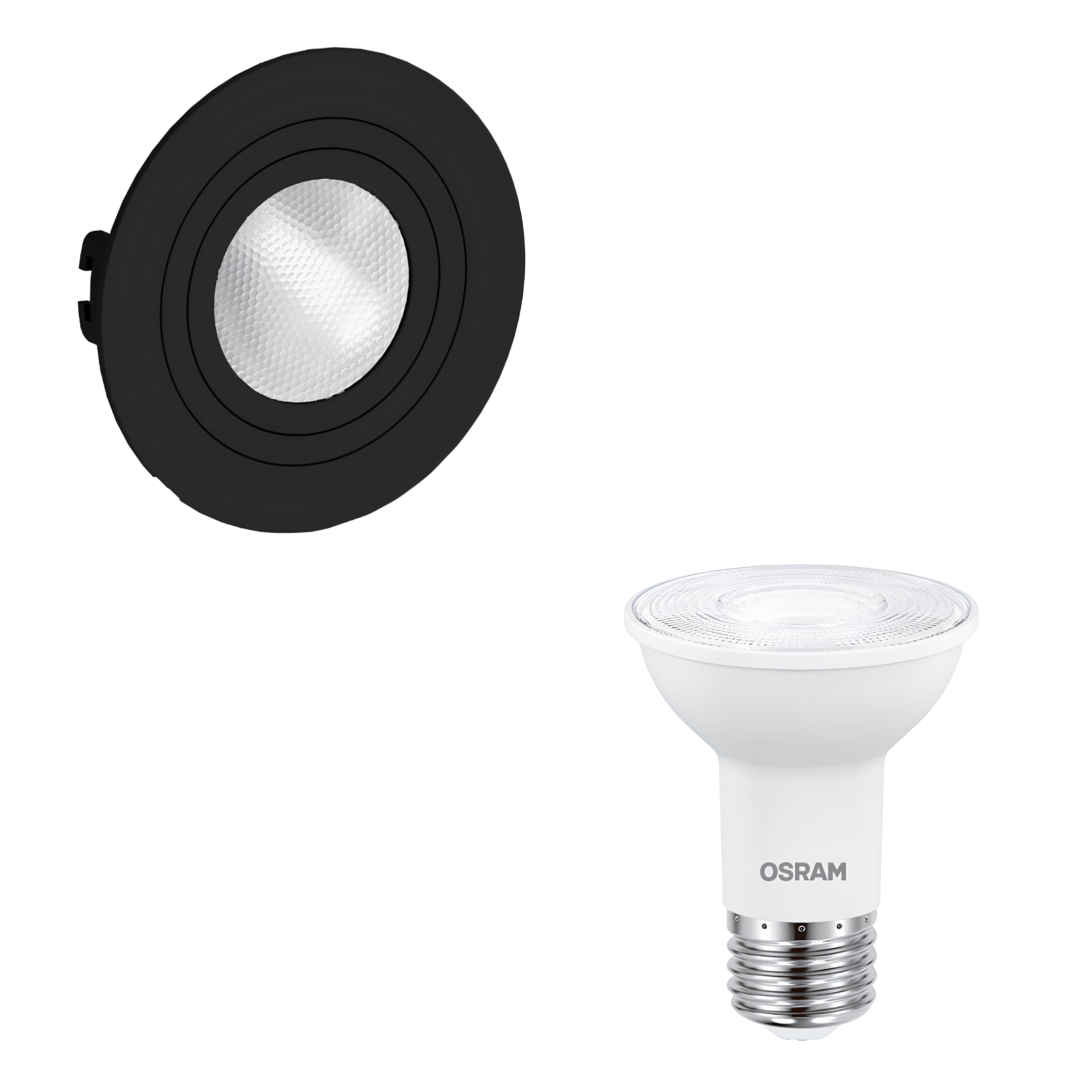 Spot Led Redondo Embutir Preto Par20 5,5W 525Lm Osram