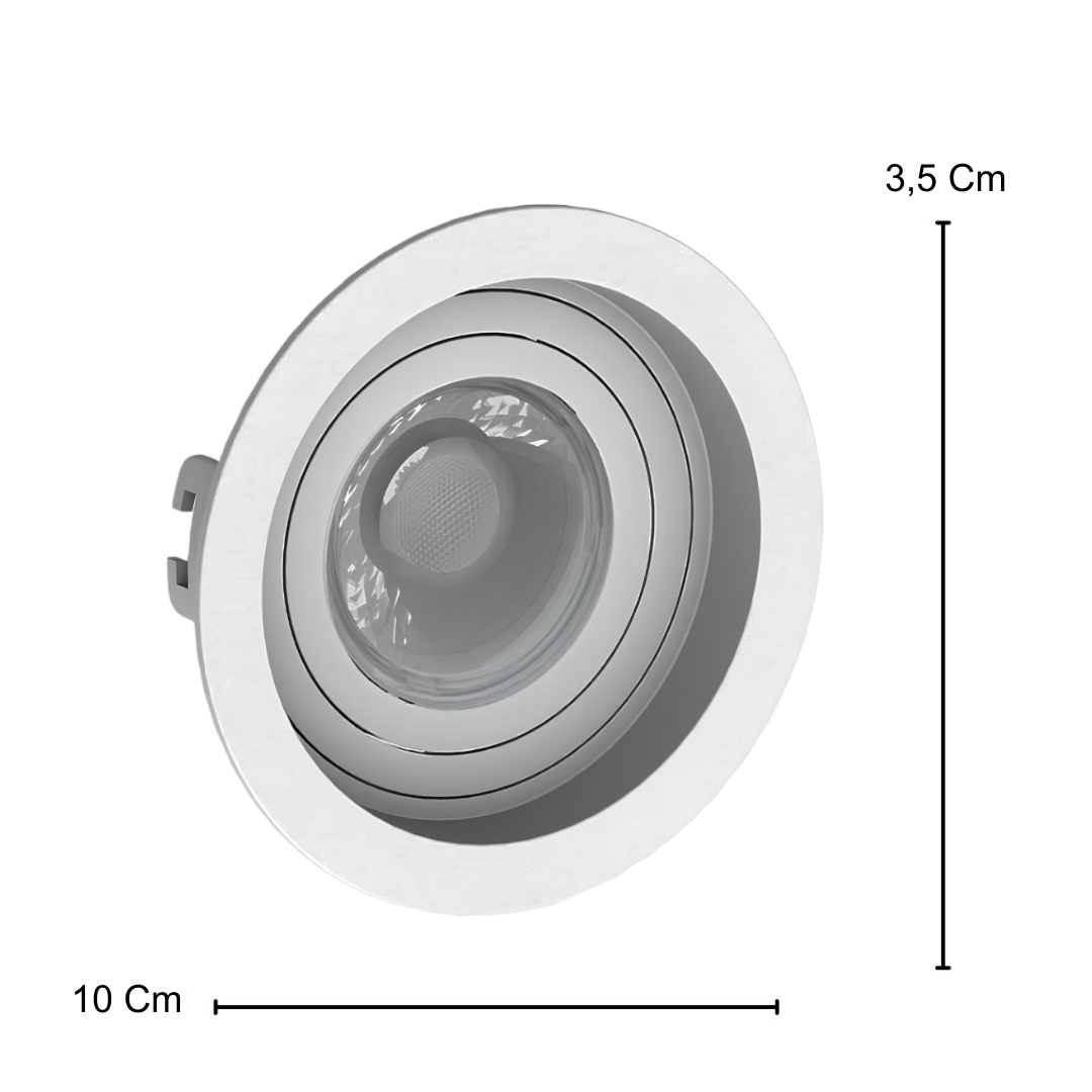 Spot Led Redondo Embutir Recuado Branco Par16 4W 350Lm Osram