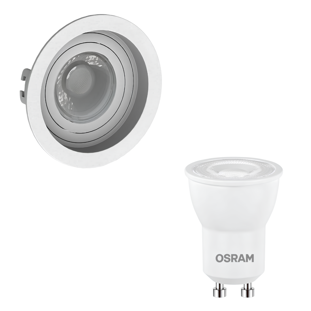 Spot Redondo Embutir Recuado Branco Par16 Dim 5,5W 550Lm Osram