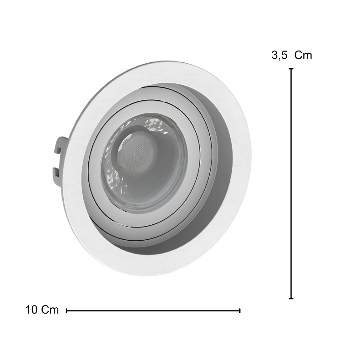 Spot Redondo Embutir Recuado Branco Par16 Dim 5,5W 550Lm Osram