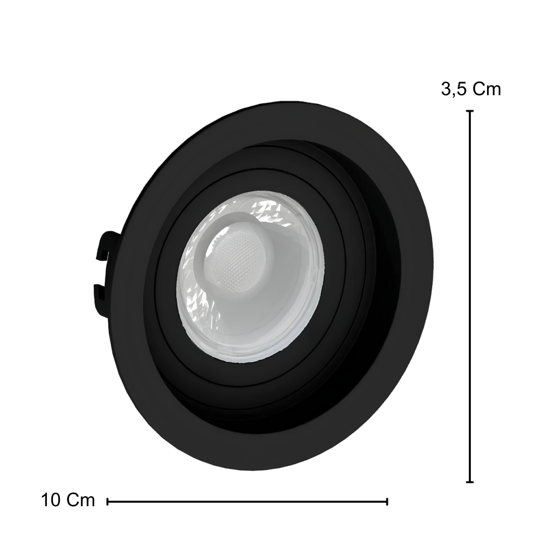 Spot Led Redondo Recuado Preto Par16 Glass 4W 370Lm Bivolt Osram